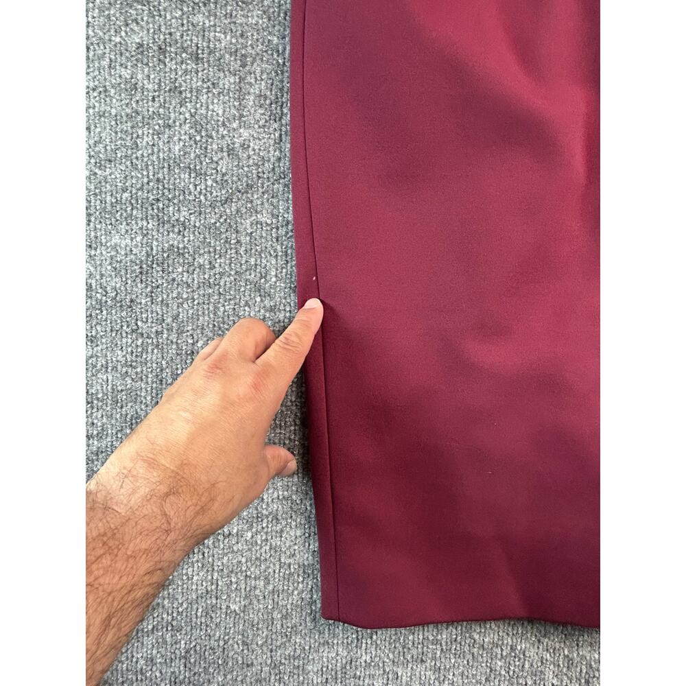 Karen Millen Burgundy Sheath Midi Dress Women's US 4 EU 36 Career Cocktail - Picture 8 of 9